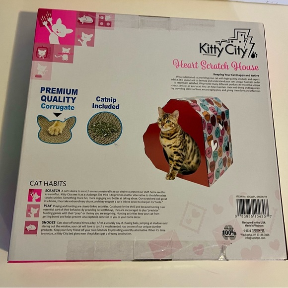 Bundle Cat Scratch Paper Heart House, 2 PalsToys, 3oz. Can food, 4.2oz solution - Picture 3 of 10